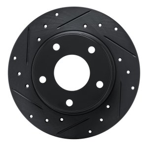 Nissan Sentra Brake Rotor (1) - Rear Left - R1 Concepts - Drilled & Slotted - Black - `20-`25